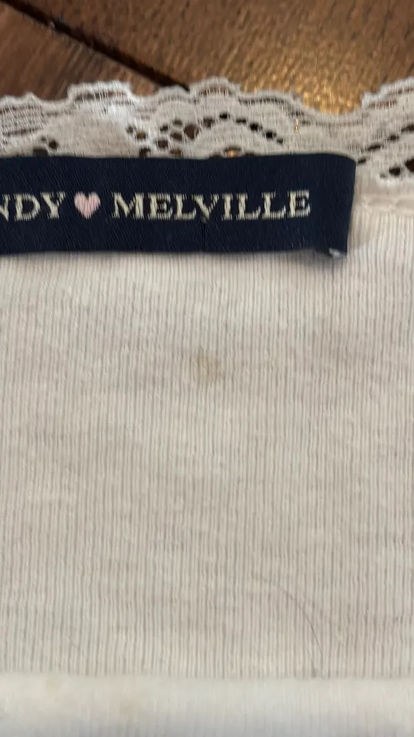 Brandy Melville Tank White Lace Crop - Image 2