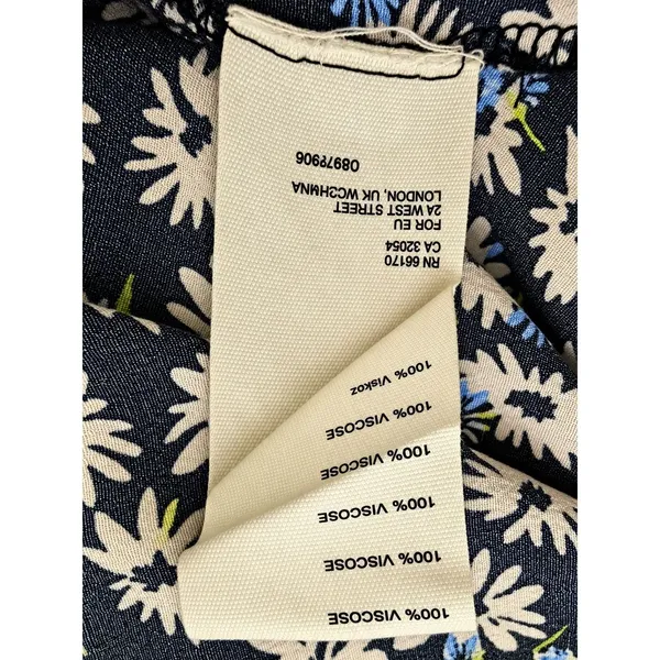 Free People Black Daisy Floral Button Front Maxi Skirt Blue Cream XS - Image 6