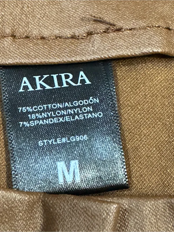 AKIRA Brown Faux-Leather Belted High-Rise Skort - Image 7