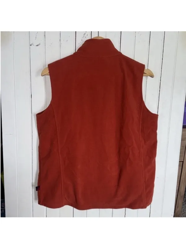 Woolrich Fleece Vest Burnt Orange Size L - Image 6