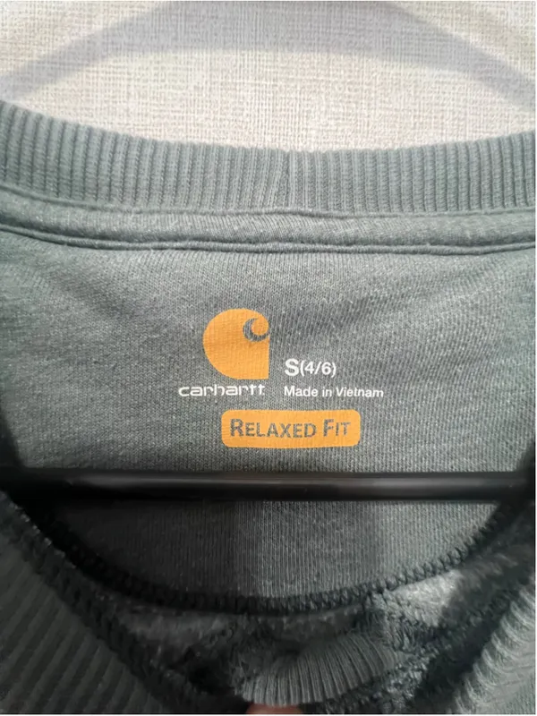 Carhartt Olive Green Relaxed Fit Pullover Crewneck Sweatshirt - Image 3