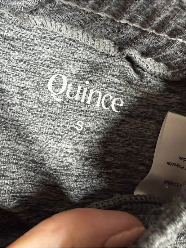 Quince Heather Gray Flowknit Mid‎ Rise Jogger Pants - Image 3