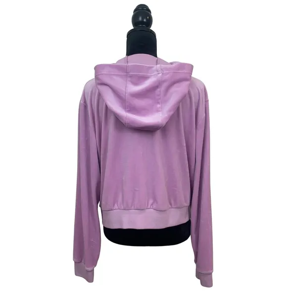 Avia Women's Plus XXL 20 Lavender Purple Y2K Velour Full Zip Hooded Sweatshirt - Image 2