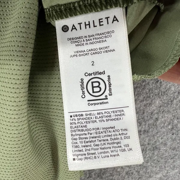 Athleta Vienna‎ Cargo Skirt Skort 2 Green Stretch Golf Sports Outdoors UPF 50+ - Image 11