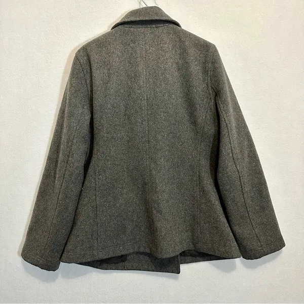 American Eagle Womens Pea Coat Wool Double Breasted Grey Size L - Image 9