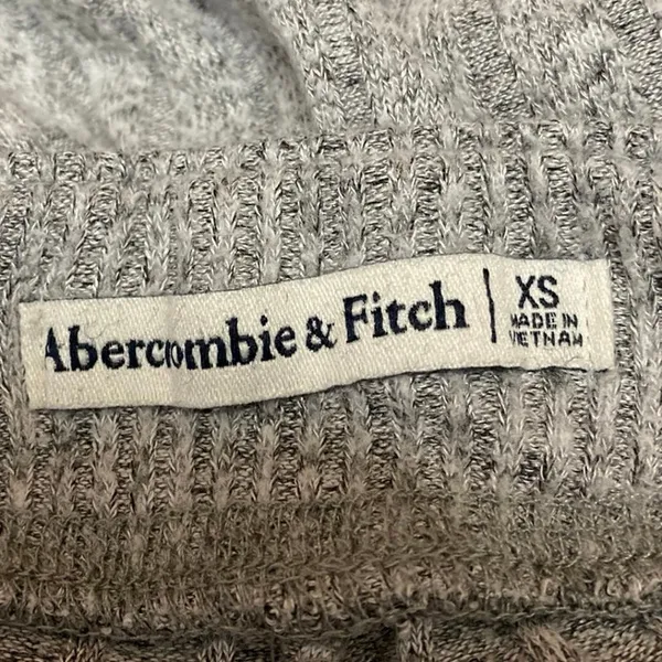 Abercrombie & Fitch Women's Gray Ribbed Tapered Lounge Joggers Sweatpants Sz XS - Image 4