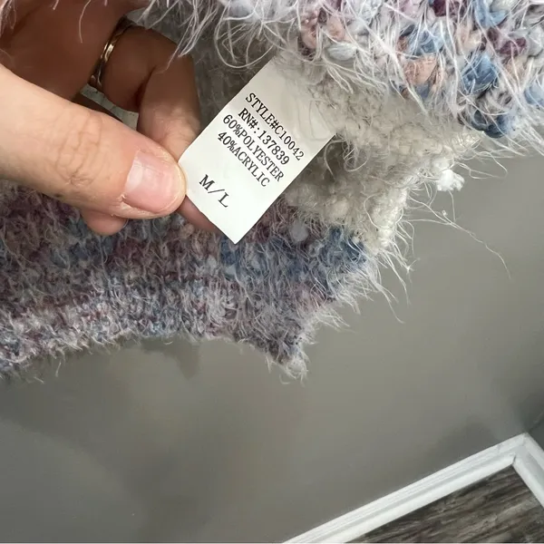 Altar'd State Eyelash Striped Fuzzy Sweater M/L - Image 3