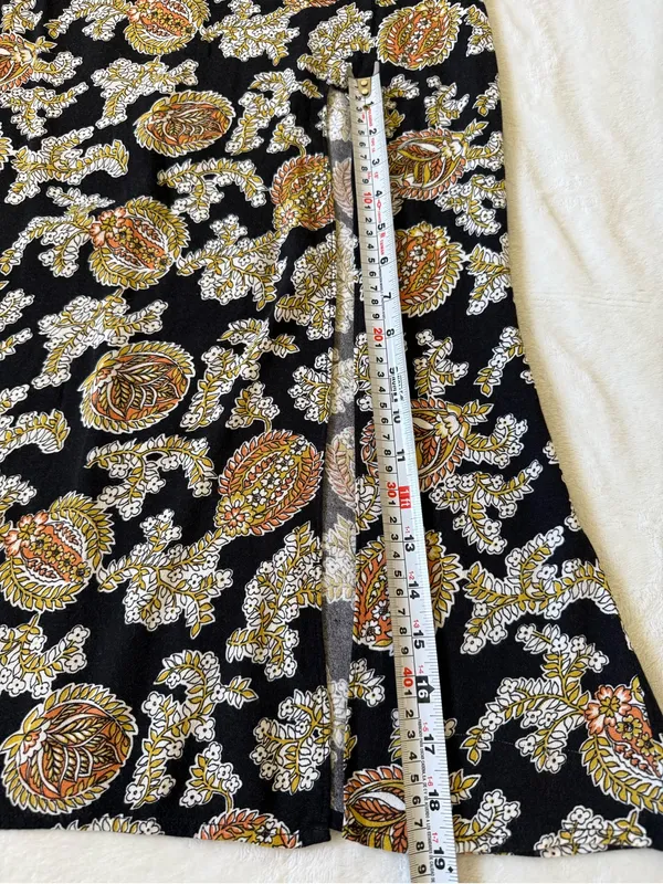 Reformation Floral Paisley Midi Dress High Side Slit Boho Slip Dress Size 8 - Image 10