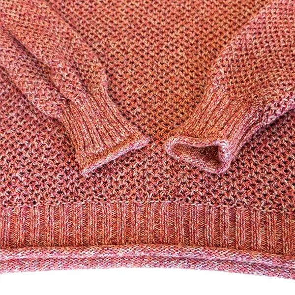 Faherty Saulsalito Sweater Cotton Open Knit Womens Size XS Pink - Image 4
