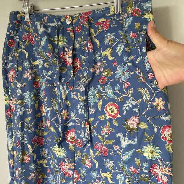 Crazy Horse Vintage Floral Print Maxi Skirt Lightweight Boho Whimsy Blue Size 14 - Image 5