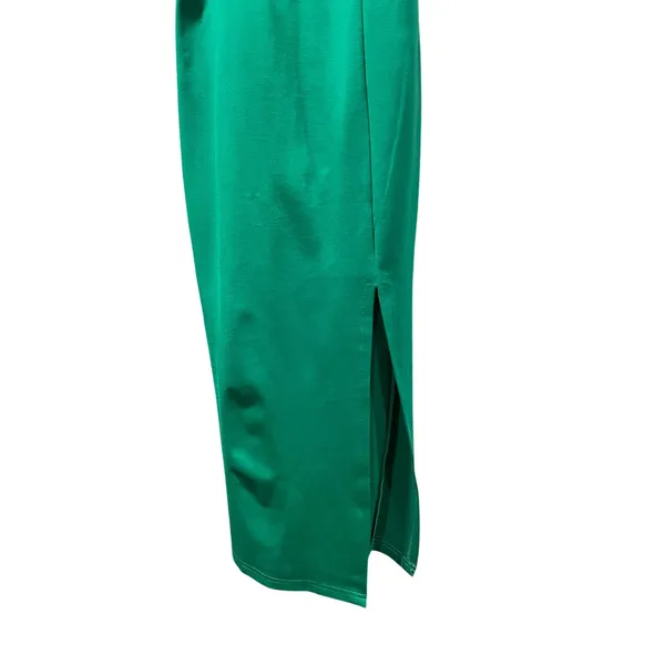 Billy J Boutique Green Spaghetti Strap Bodycon Slit Midi Dress Size US 10 - Image 5