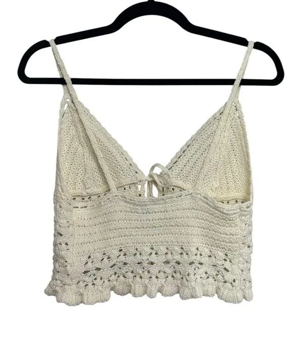 NWOT American Eagle Boho Music Festival Crochet Tie Front Cami Tank - Size S - Image 2