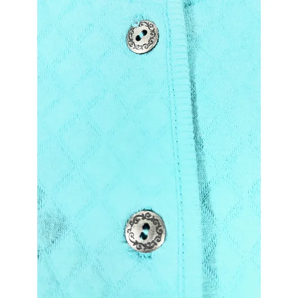KT Classics Quilted Floral Embroidered Vest Women L Turquoise Shabby Chic Comfy - Image 6