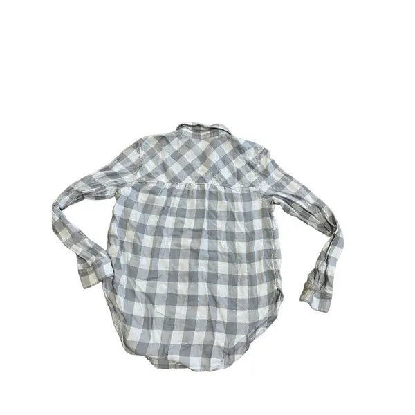 ‎aerie grey plaid collar shirt medium - Image 2