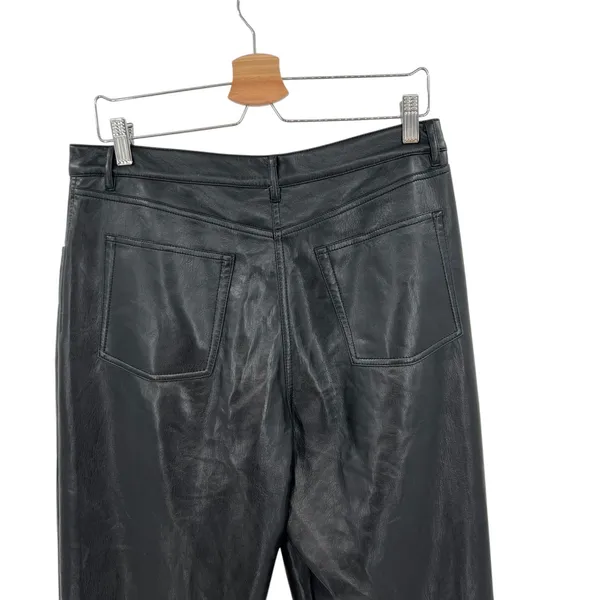 Aritzia Wilfred The Melina Pants‎ High Waisted Vegan Leather Black Size 12 - Image 10