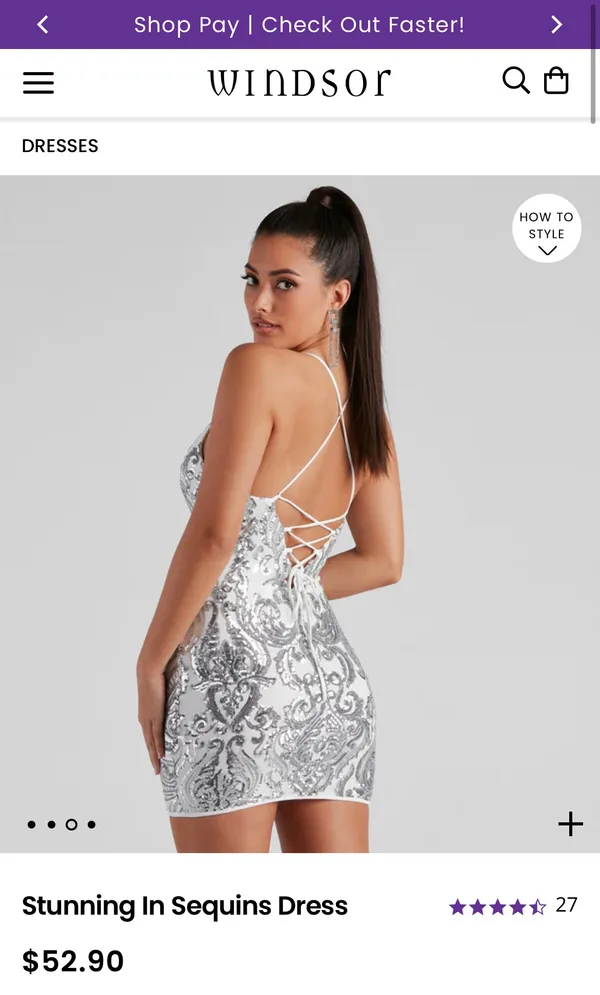 Windsor White Sequin Mini Dress - Image 5