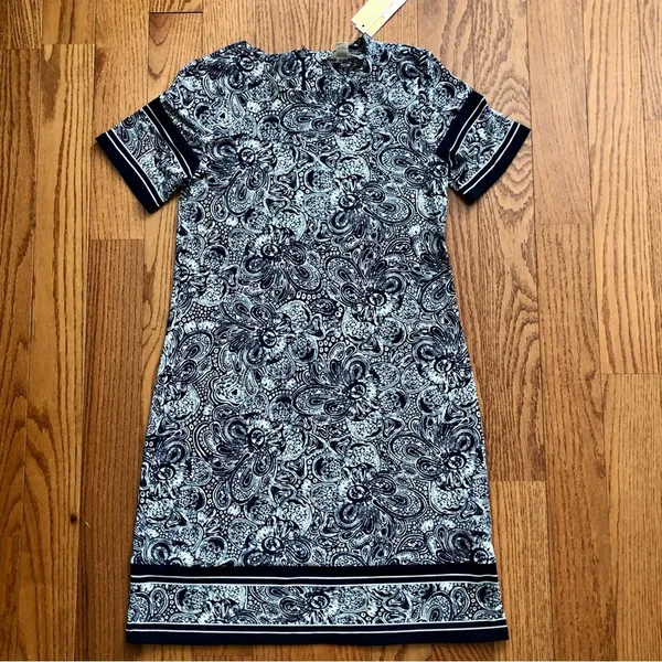 Michael Kors Paisley Print Casual Light Blue T-shirt Dress Women's Size S NWT - Image 11