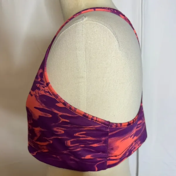 Nike Pro Dri-FIT Purple Pink Abstract Racerback Unlined Sports Bra Women's XL - Image 6