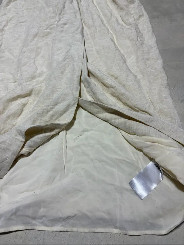 Anthropologie NWT Light Cream Long Sleeve Twist Front Midi Dress 0 MSRP$170 - Image 12