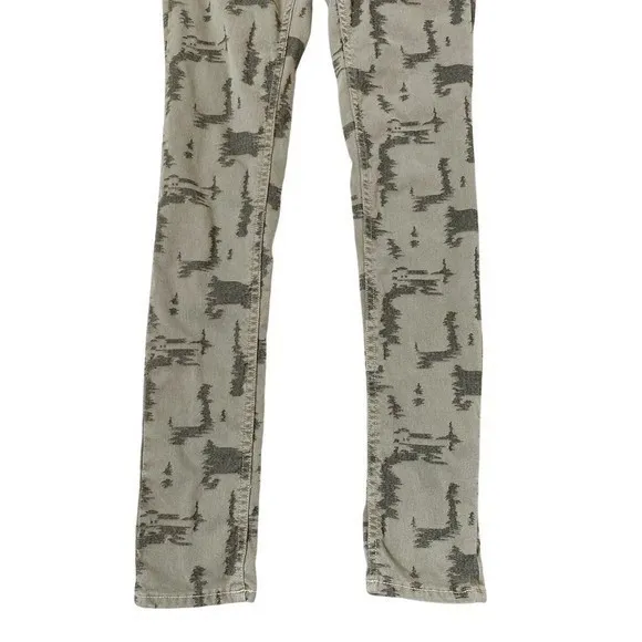 Free‎ People Women's Green Long and Lean Edgy Camo Skinny Denim Jeans - 27 - Image 9