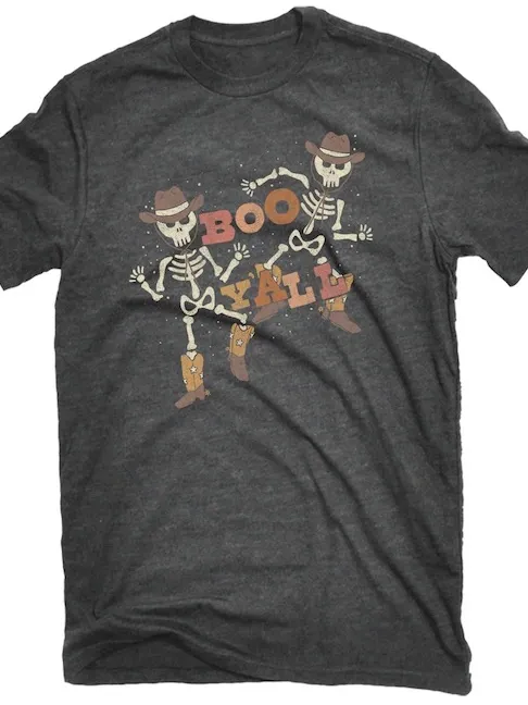 NWOT Boutique Western "Boo Y'all" Dancing Skeleton Tee - Small - Image 2
