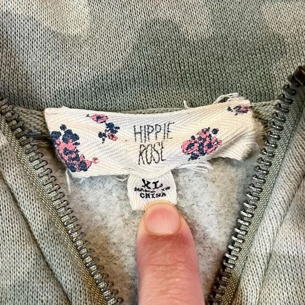 Hippie Rose Camouflage Zip Sweatshirt XL - Image 8