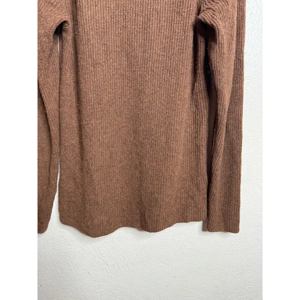 Everlane 100% Cashmere Rib Round Crew Sweater Womans M Brown Relaxed - Image 8