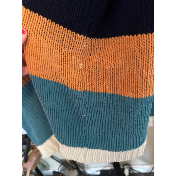 Umgee USA Women Large Striped Chenille Chunky Knit Open Front Cardigan‎ Sweater - Image 7