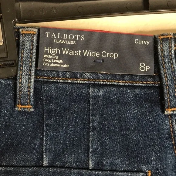 Talbots Women's Flawless High Waist Wide Crop Curvy Jeans Blue 8P - Image 8