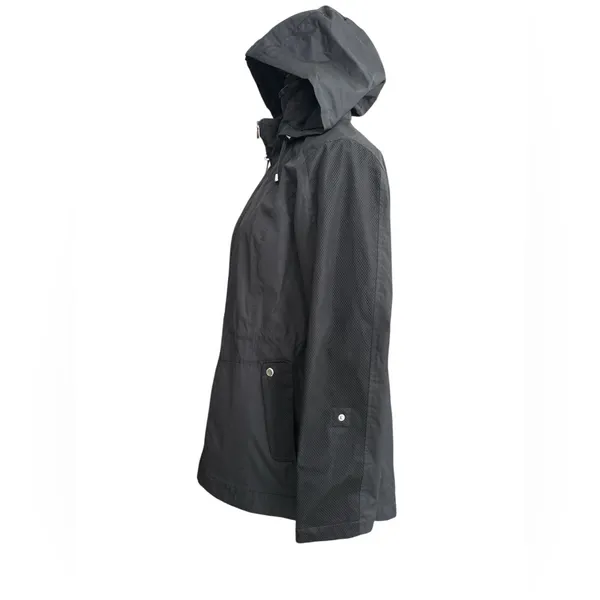 d.e.t.a.i.l.s INTL Black Hooded‎ Rain Jacket Water Resistant Mesh Utility M - Image 5