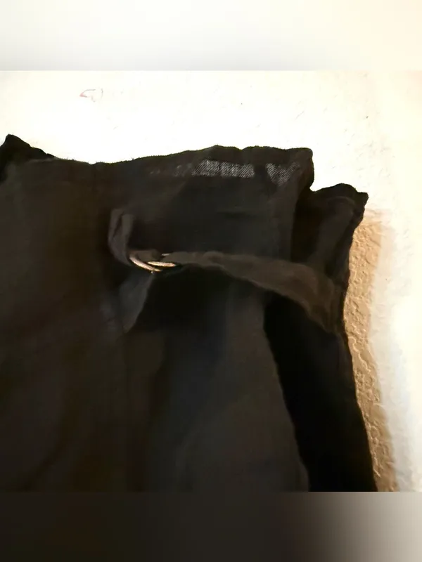 Tempo Paris Womens Top Cover Up Black 100% Linem Tie Front Size Large - Image 10