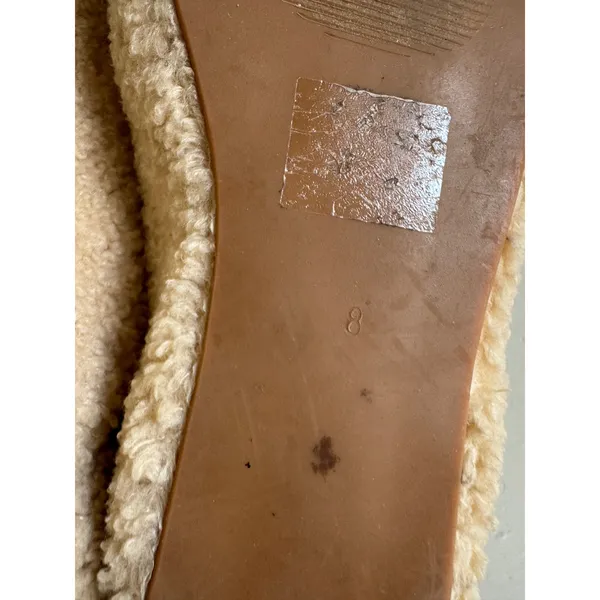 Free People beige fuzzy mules size‎ 8 - Image 7
