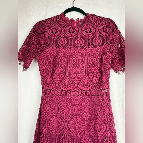 Lulu's Burgundy Lace‎ Midi Dress - Image 2