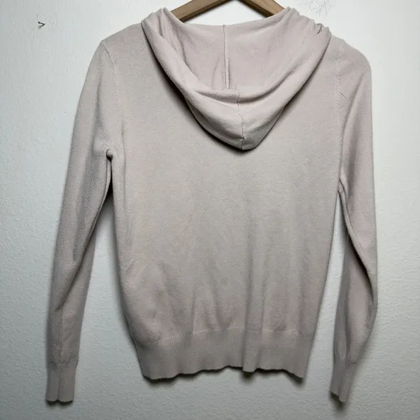 Aaeda Anthropologie Women Hoodie Sweater Flower Applique‎ Zip Up Hooded - Image 3