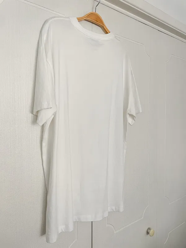 NA-KD Basic Round Neck Oversized Tee Off-white - Image 5