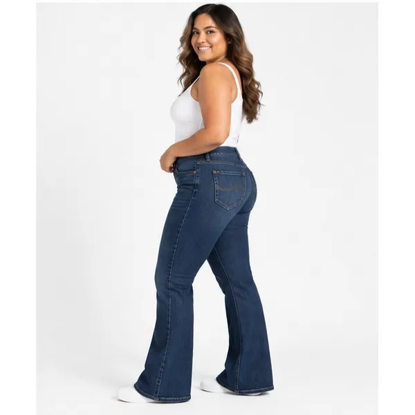 Lee Legendary Womens Flare Jeans Size 18M Inner Strength Blue Stretch 33 Inseam - Image 4