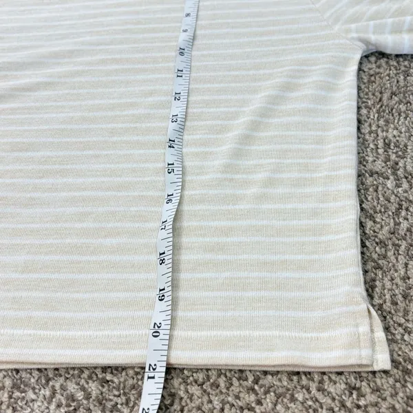 rag & bone Striped Long Sleeve Top Womens LG Beige White Bell Sleeve Jersey‎ - Image 10