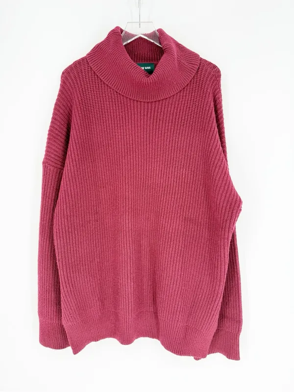 All the Ways Delta Chunky Knit Turtleneck Tunic Sweater M - Image 2