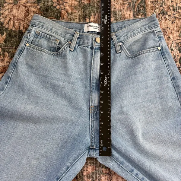 Just Black‎ Denim Straight Leg Jeans Size 28 Distressed Light Wash Made In USA - Image 12
