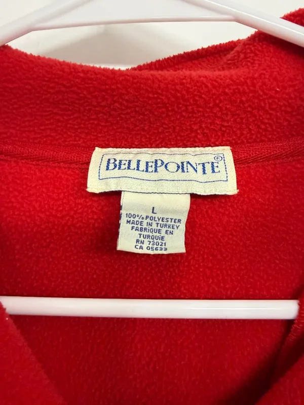 Vintage BellePointe Ohio State Buckeyes Red Fleece Quarter Zip L - Image 5
