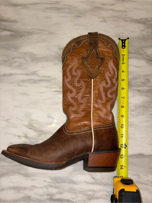 Ariat Quickdraw Western Boots Leather Pink Details Size 6.5 - Image 4
