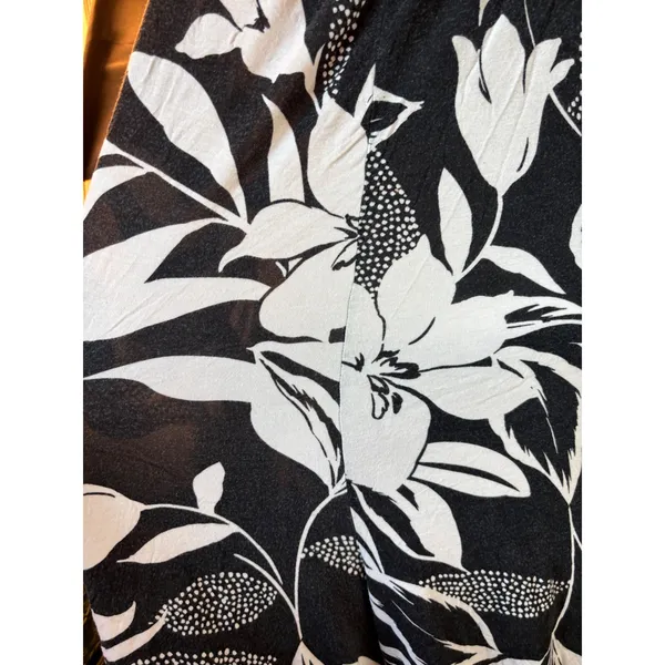Ecothreads Black White Tropical Floral Maxi Dress Medium DC1389FM EcoVero Rayon - Image 3