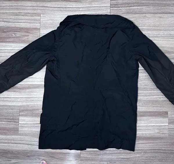 Black Button Trench Jacket - 2 - Image 8