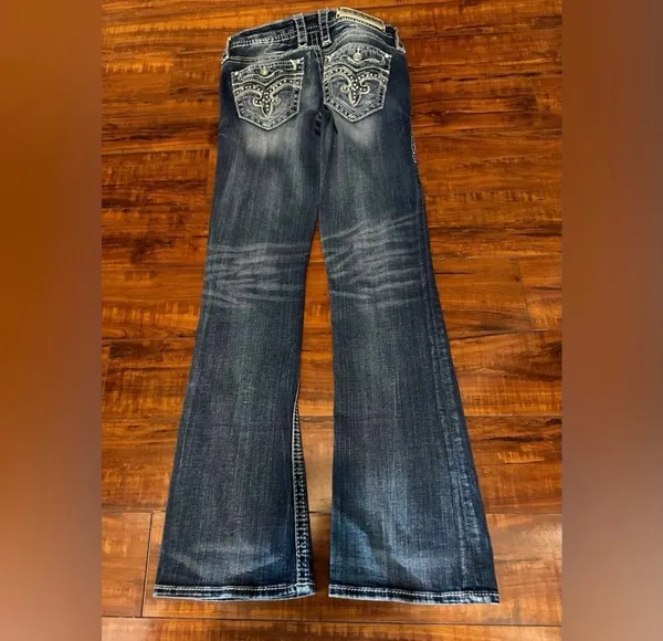Rock Revival Bliss Dark Indigo Bootcut Jeans are a size 27. - Image 5