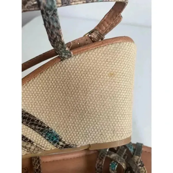 Women's Lucky Brand‎ Brown and Turquoise Wedges Size 8 - Image 8