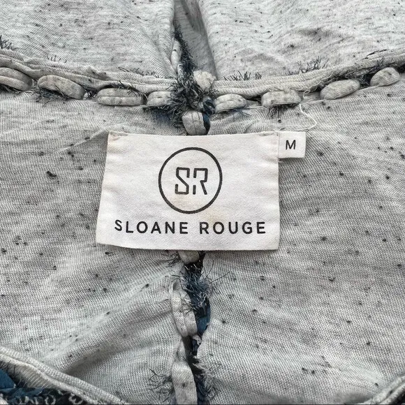 Sloane Rouge Oversized Tee Size Medium M Chiffon Bandana Trim‎ - Image 3