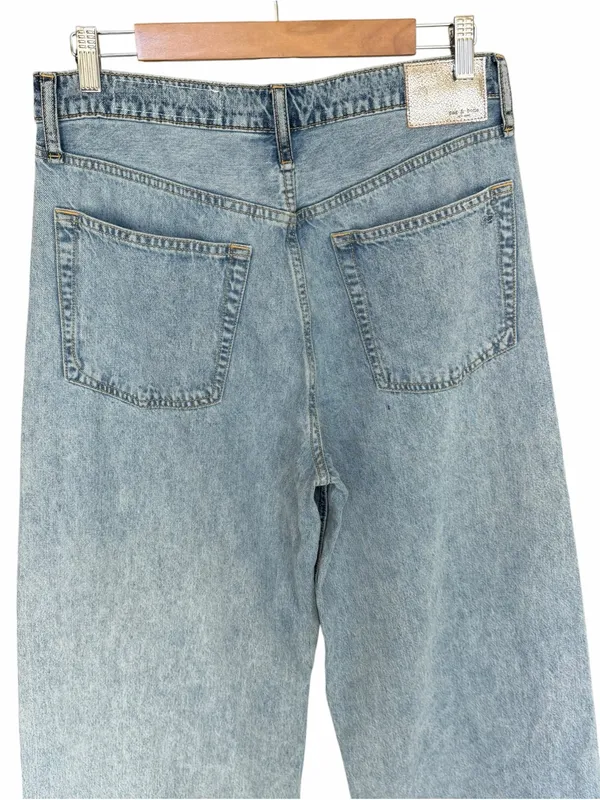 Rag & Bone - Sofie Two Tone Double Indigo Ultra Wide Leg Jeans Sz 29 - Image 5