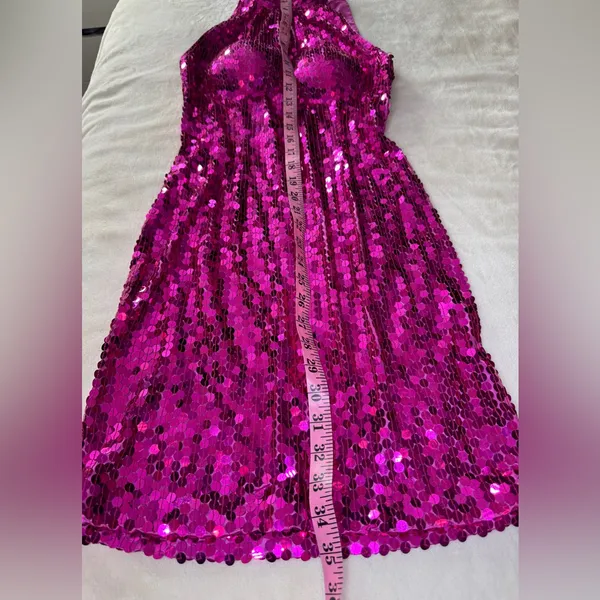 Papell Boutique Fuchsia Sequin Dress - Image 6