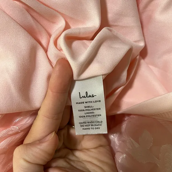 Lulus NWT Picturesque Allure Blush Pink Jacquard Tie Strap Maxi- Size Small - Image 9