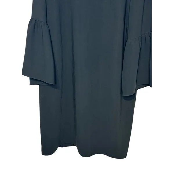 Amanda Uprichard Women Dress Shift Bell Sleeve Round NeckZip Back Black‎ Large - Image 4